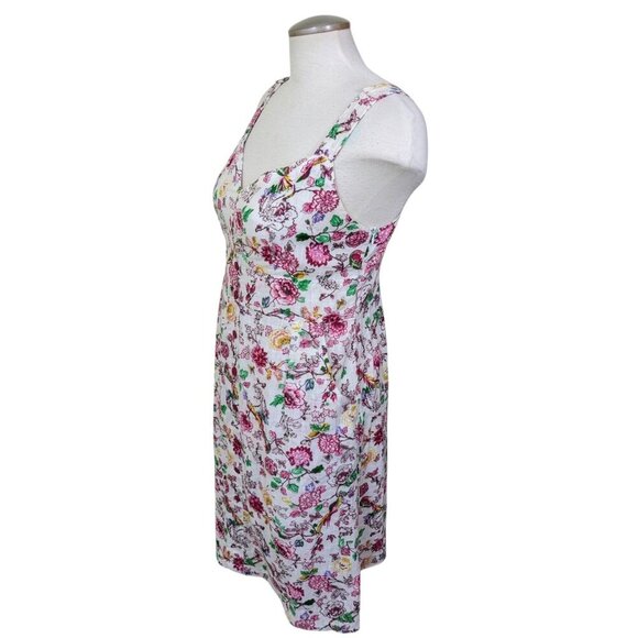 En Kay By Navleen Dress Floral Med Ivory Multicolor Y2K Babydoll Linen Blend - Picture 3 of 6